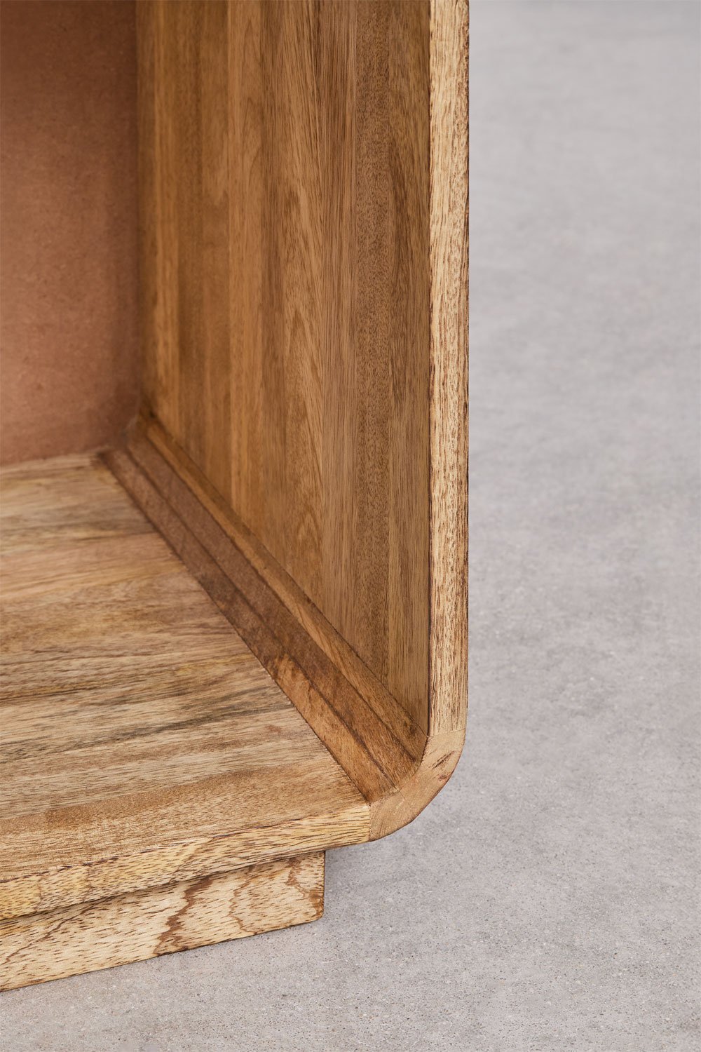 Prostokątny stolik nocny 40x30 cm z drewna mango, płyty MDF i juty Abrams, obrazek w galerii 7