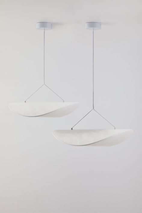 Zestaw 2 lamp sufitowych LED w tkaninie Zelvon