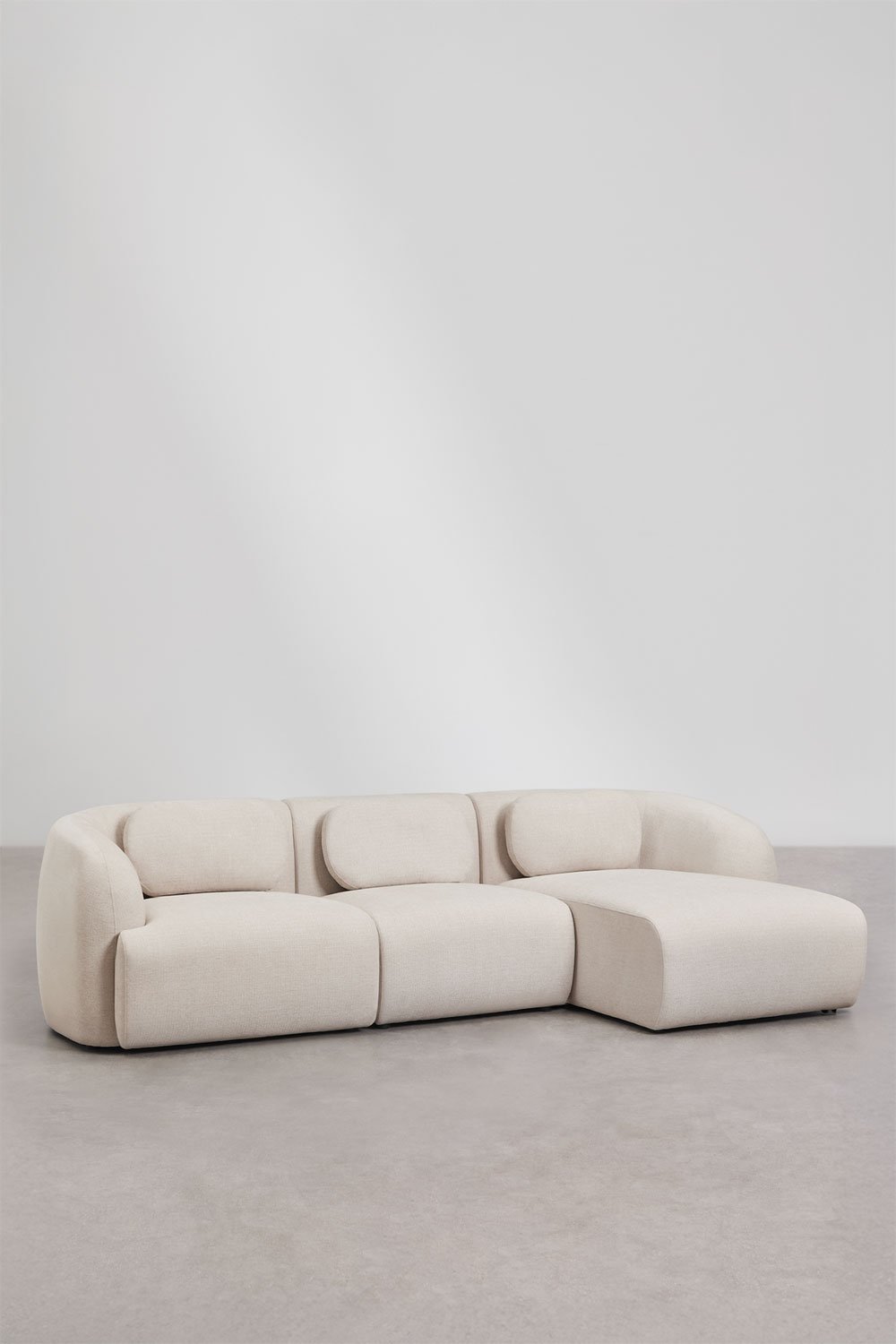 Sofa modułowy z prawym szezlongiem, 3-częściowy, z tkaniny chenilla Coquette, obrazek w galerii 3