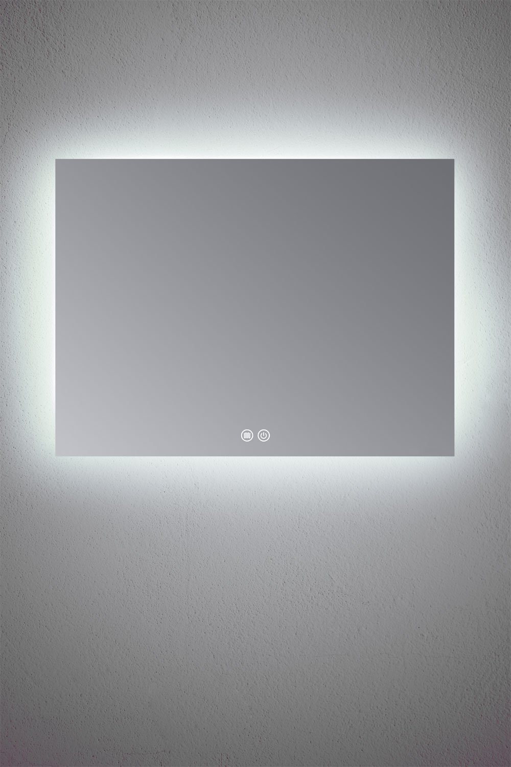 Lustro ścienne prostokątne 120x90 cm do łazienki z oświetleniem LED i funkcją przeciwmgielną Riben, obrazek w galerii 3