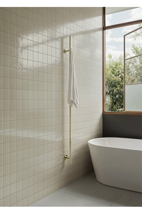 WARM TOWEL TUBE - Elektryczny grzejnik na ręczniki, moc 60 W/120 W - Szczotkowane Złoto