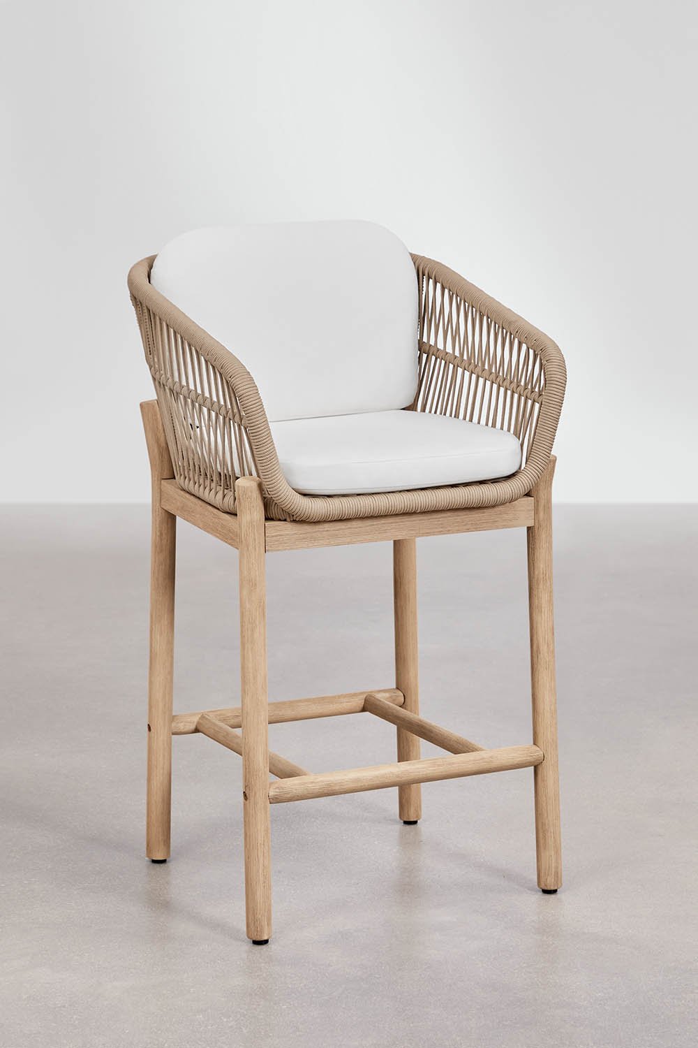 Taboret ogrodowy wysoki z drewna akacjowego Karvia, obrazek w galerii 1