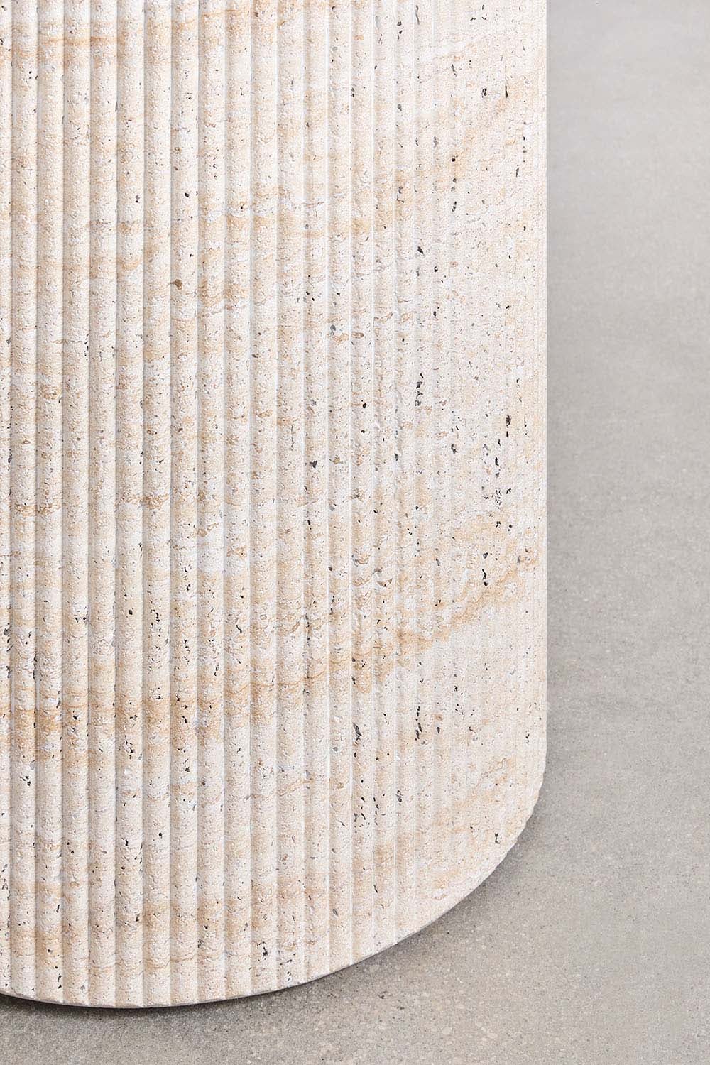 Okrągły stół ogrodowy Ø100 cm w stylu cementu trawertynowego Velia, obrazek w galerii 3