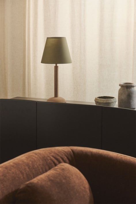 Lampa stołowa z drewna mango Harry