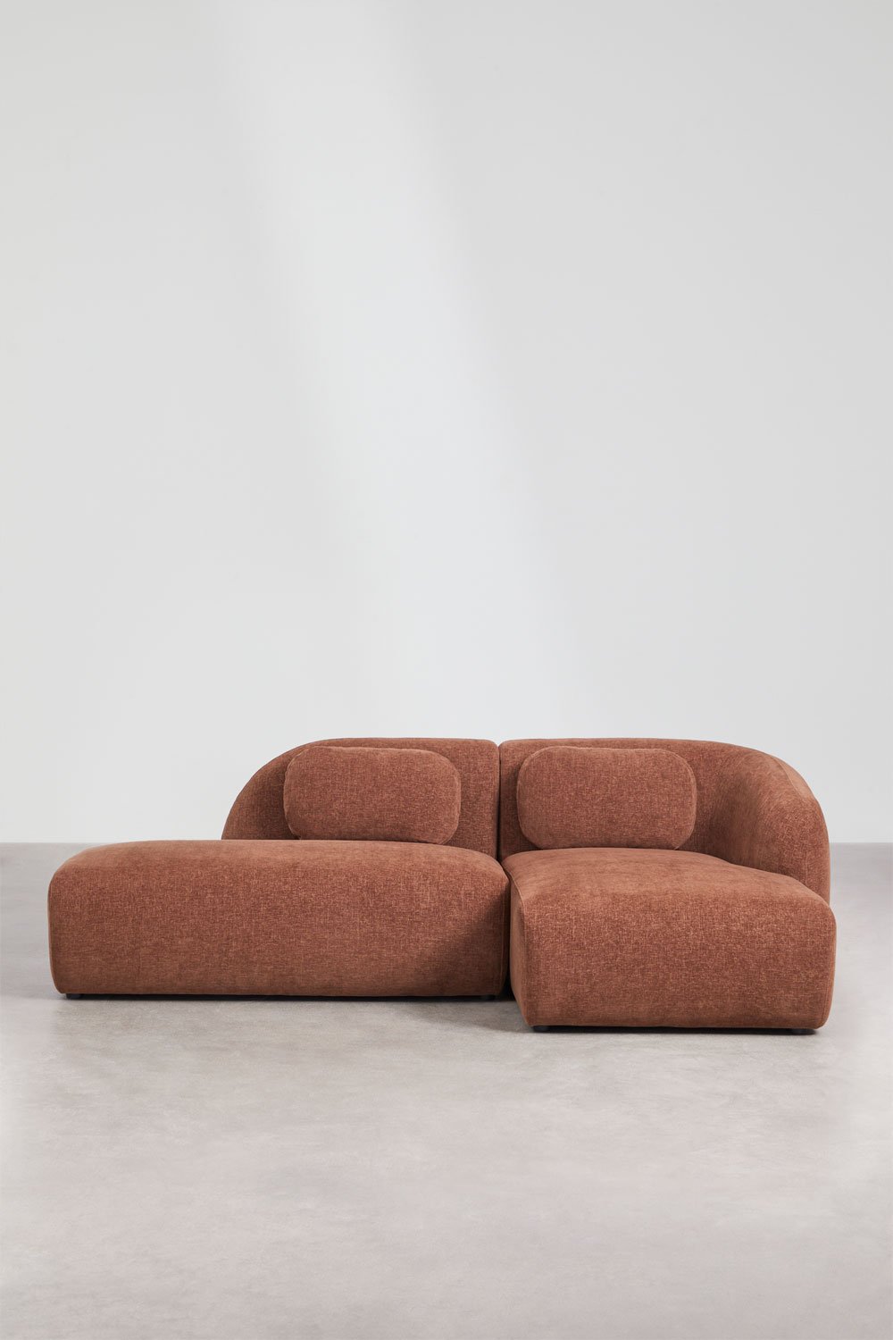 Sofa modułowy z prawym szezlongiem, 2-częściowy z lewym szezlongiem, tapicerowany tkaniną chenille Coquette, obrazek w galerii 5