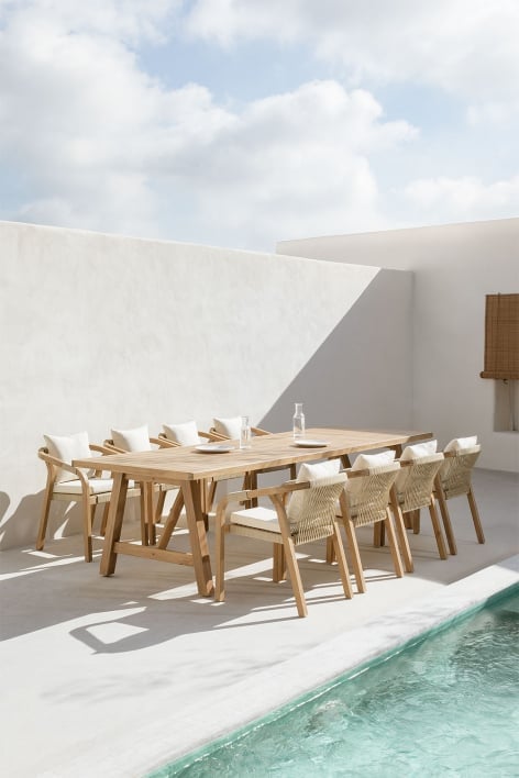 Prostokątny stół ogrodowy z drewna akacjowego Dubai