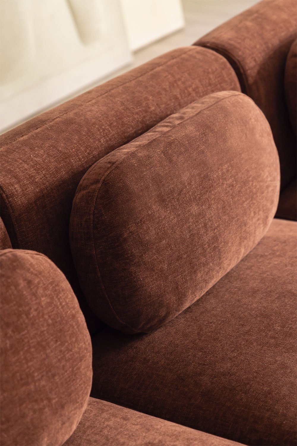 Sofa modułowy z szezlongiem po prawej stronie, 3-częściowy z lewym szezlongiem, tapicerowany tkaniną chenille Coquette, obrazek w galerii 2