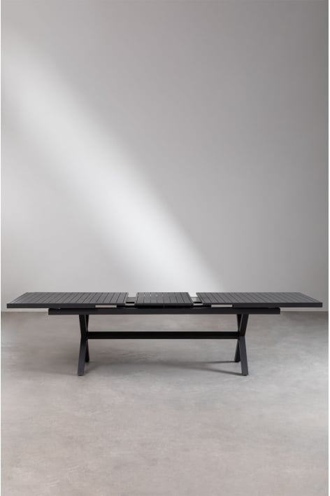 Rozkładany prostokątny stół jadalniany 240-300x100 cm z aluminium Karena