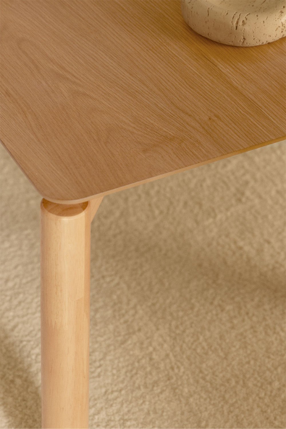 Prostokątny stolik kawowy 120x60 cm z MDF z okleiną dębową Munden, obrazek w galerii 2