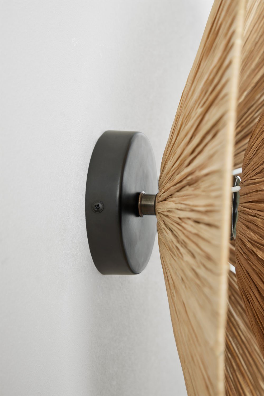 Lampa ścienna Aislin z rafii Ø50 cm, obrazek w galerii 6