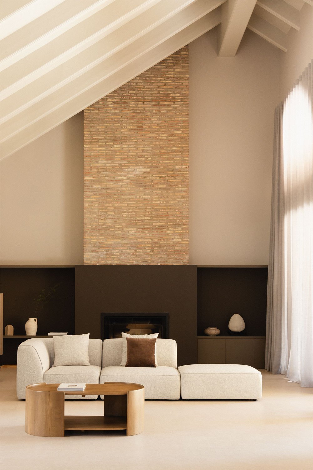 Narożna sofa modułowa Cardea 2-częściowa z tapicerowanym pufem, obrazek w galerii 1