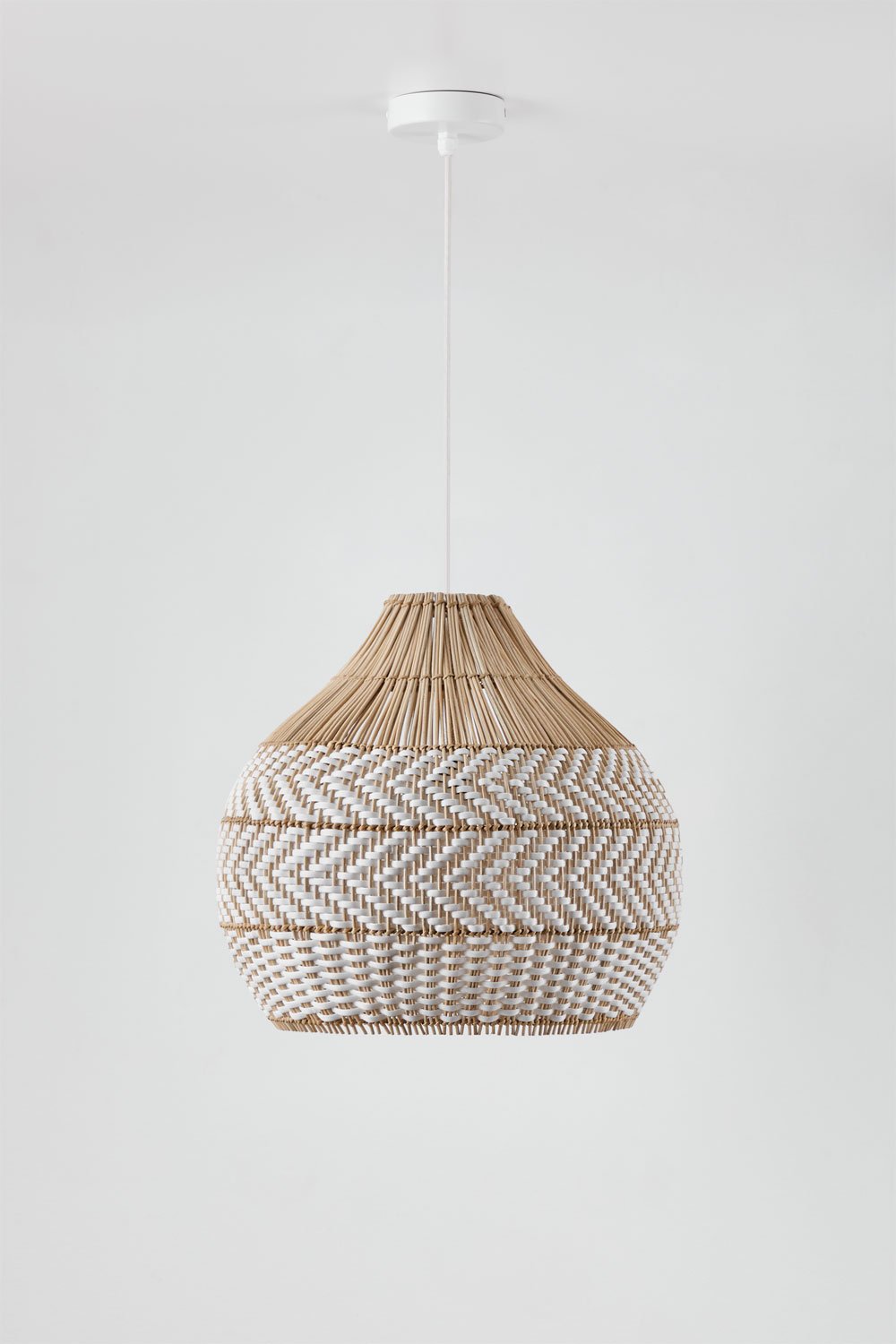 Lampa sufitowa wisząca z plecionego rattanu Llaury, obrazek w galerii 1