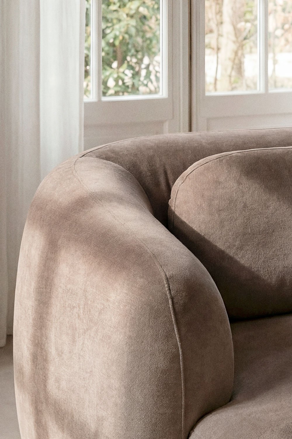 Sofa modułowy z szezlongiem 2-częściowy z tkaniny chenille Coquette, obrazek w galerii 2