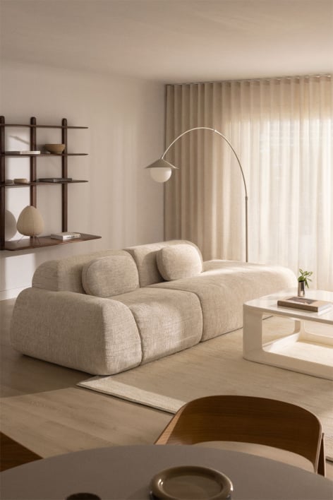 Sofa modułowy narożny 2-częściowy z prawym szezlongiem z weluru Merida, pakowany próżniowo