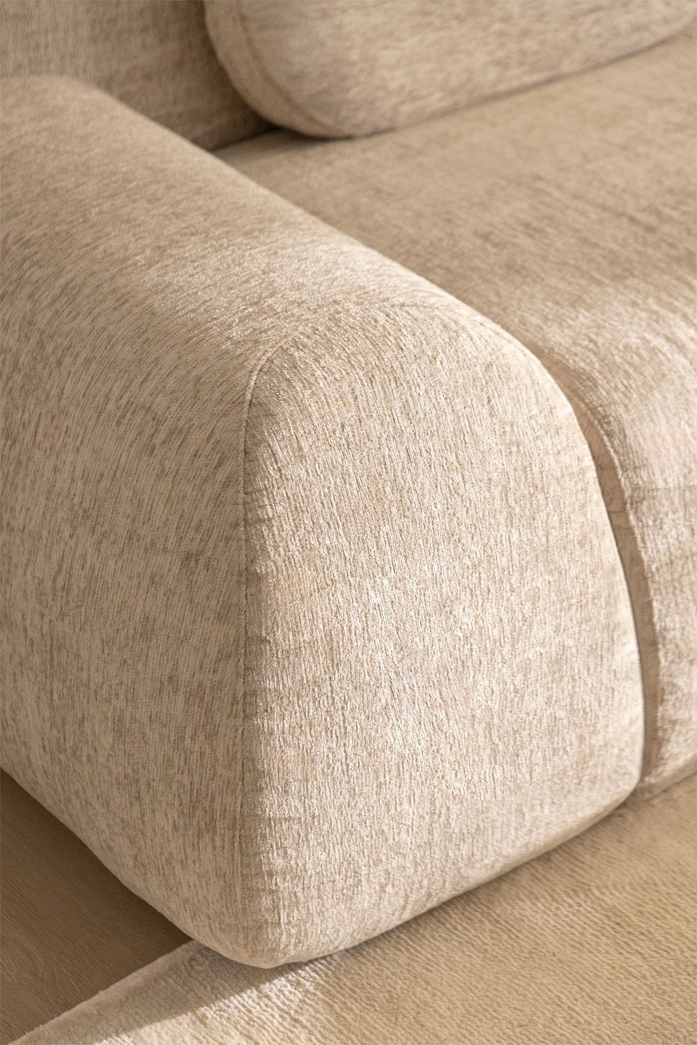 Sofa modułowy narożny 2-częściowy z prawym szezlongiem z weluru Merida, pakowany próżniowo, obrazek w galerii 2