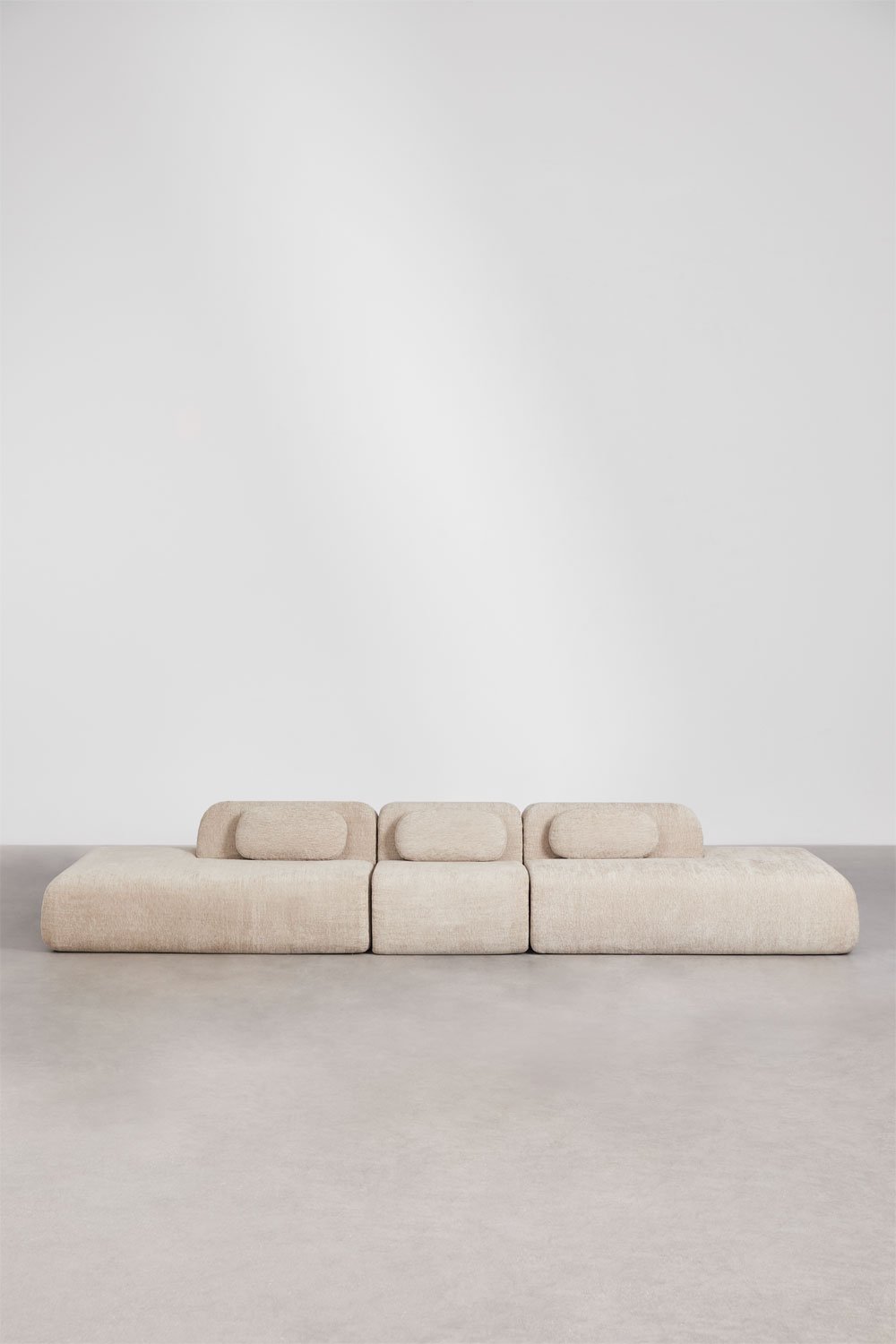 Sofa modułowy 3-częściowy z podwójnym szezlongiem z tkaniny chenilla, pakowany próżniowo Merida, obrazek w galerii 5