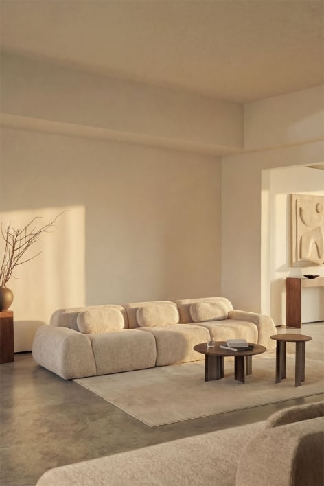 Sofa modułowy 3-częściowy z tkaniny chenilla pakowany próżniowo Merida