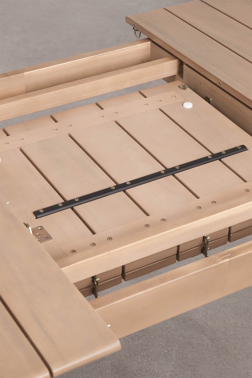 Prostokątny stół ogrodowy 250-310x105 cm rozkładany z drewna akacjowego Duala, obrazek w galerii 6