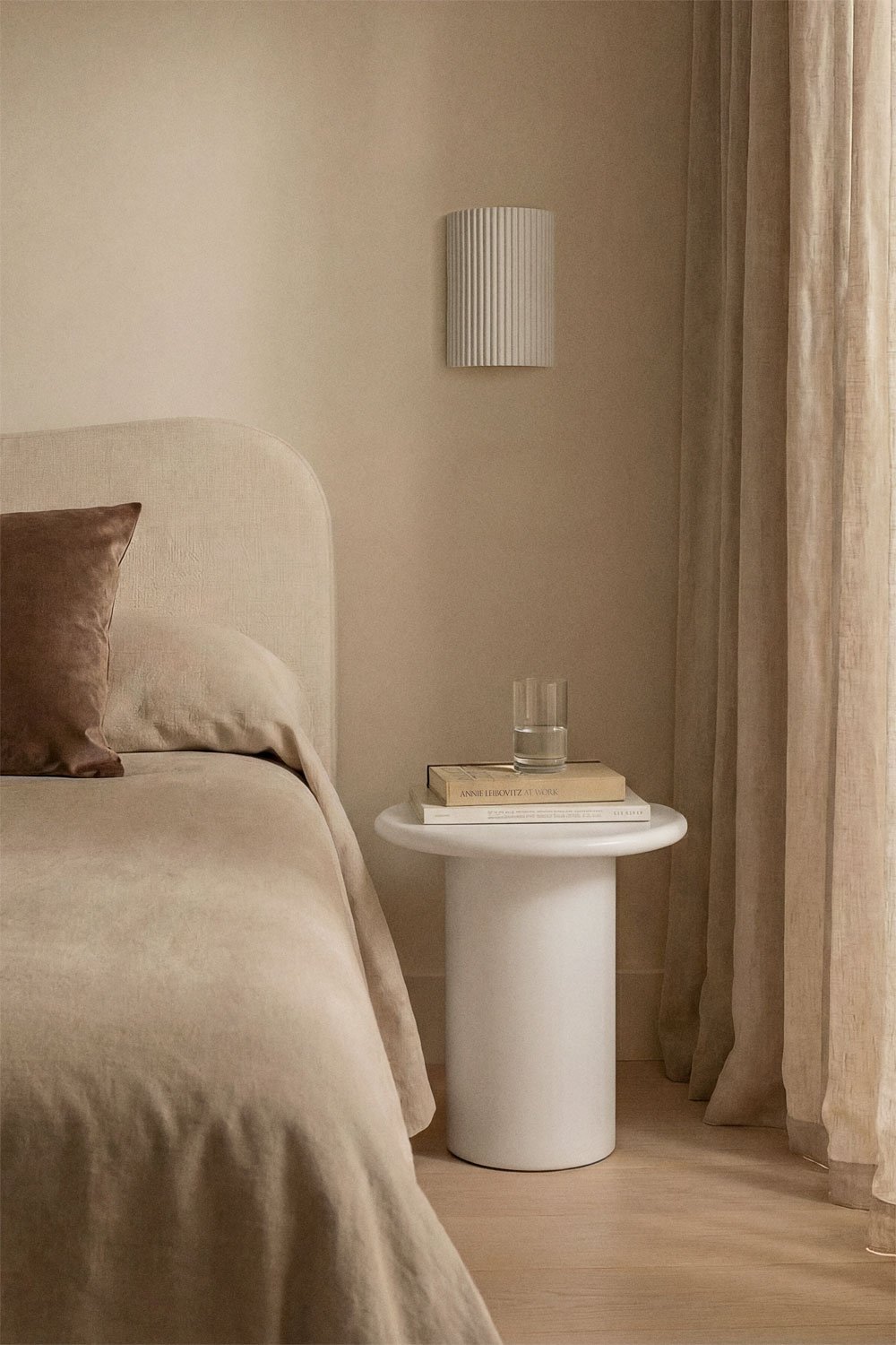 Zestaw 2 okrągłych stolików nocnych Ø45 cm z cementu Namara, obrazek w galerii 1