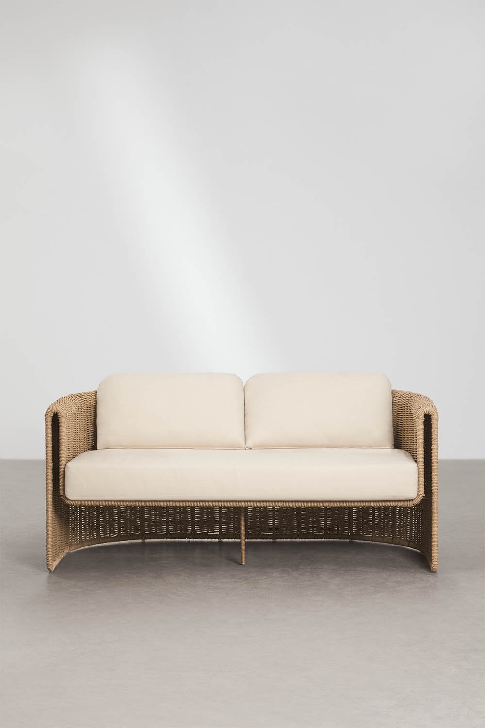 Sofa ogrodowy dwuosobowy ze stali i syntetycznego rattanu Lina, obrazek w galerii 4