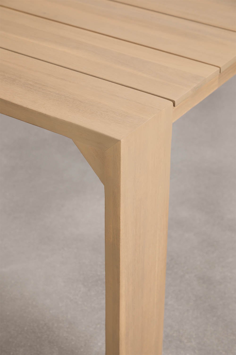 Zestaw stołu prostokątnego 220x100 cm z drewna akacjowego Mirelen oraz 8 krzeseł jadalnianych z drewna akacjowego i tkaniny bouc, obrazek w galerii 5