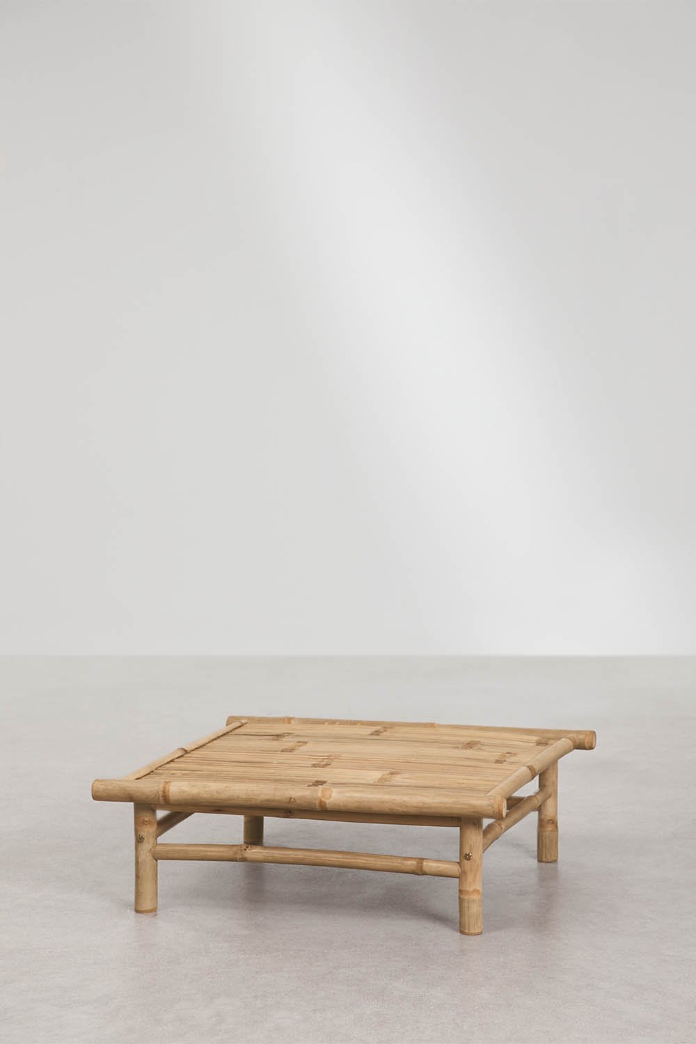 Kwadratowy stolik kawowy ogrodowy 75x75 cm z bambusa Isendra, obrazek w galerii 2