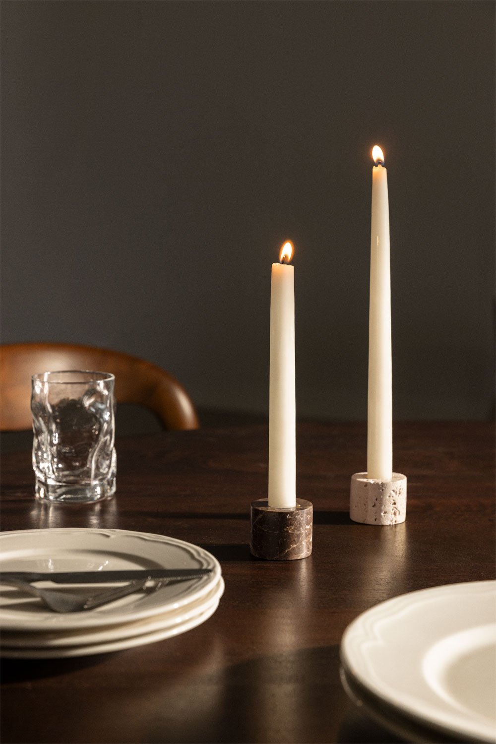 Świecznik z naturalnego kamienia Seravento, obrazek w galerii 1