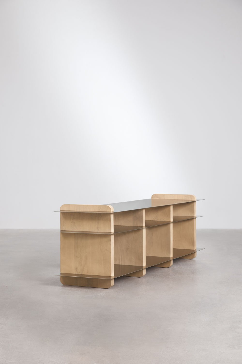 Szafka RTV 180x40 cm z drewna mango i stali Tokyo, obrazek w galerii 4