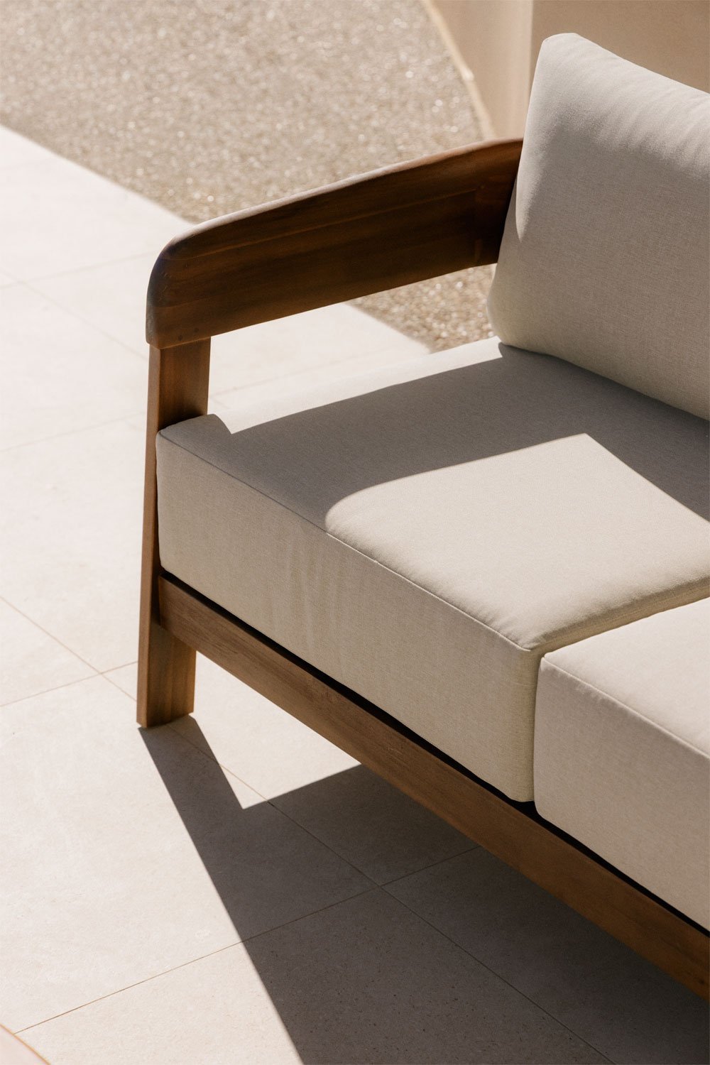 Sofa ogrodowy 3-osobowy z drewna akacjowego Uleno, obrazek w galerii 2