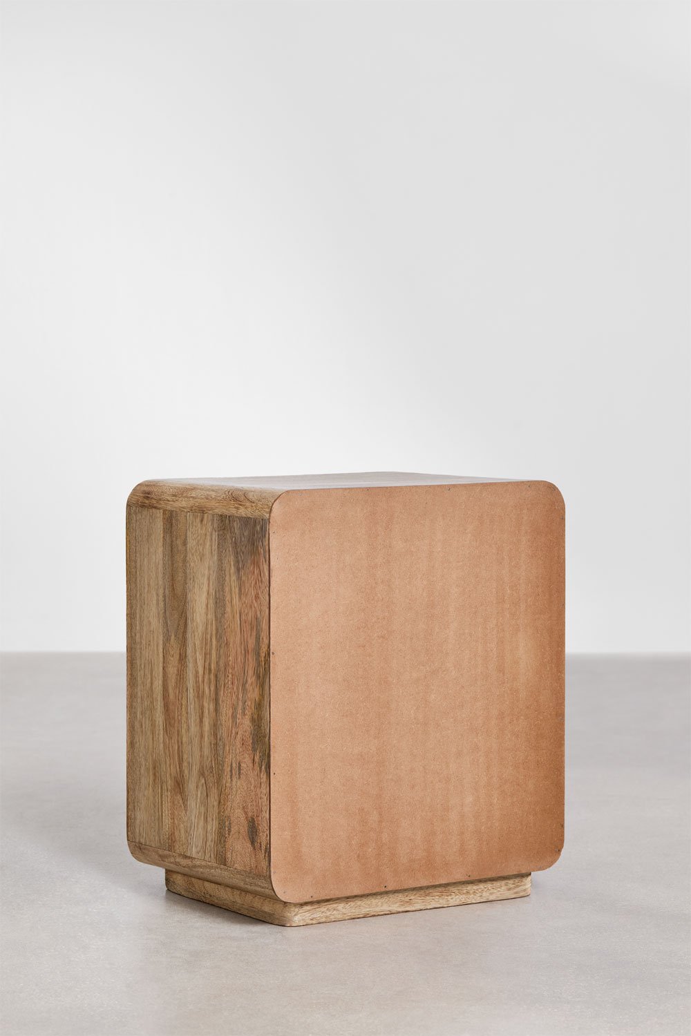 Stolik nocny prostokątny 50x35 cm z drewna mango, MDF i juty Abrams, obrazek w galerii 5