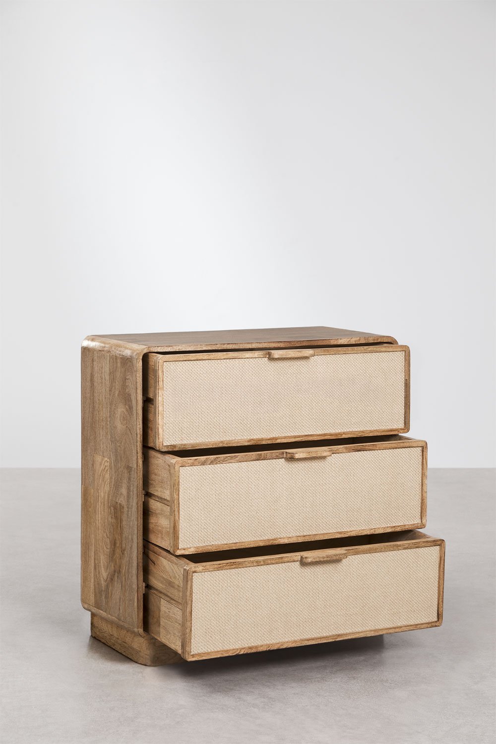 Komoda 80x40 cm z drewna mango, MDF i juty Abrams, obrazek w galerii 4