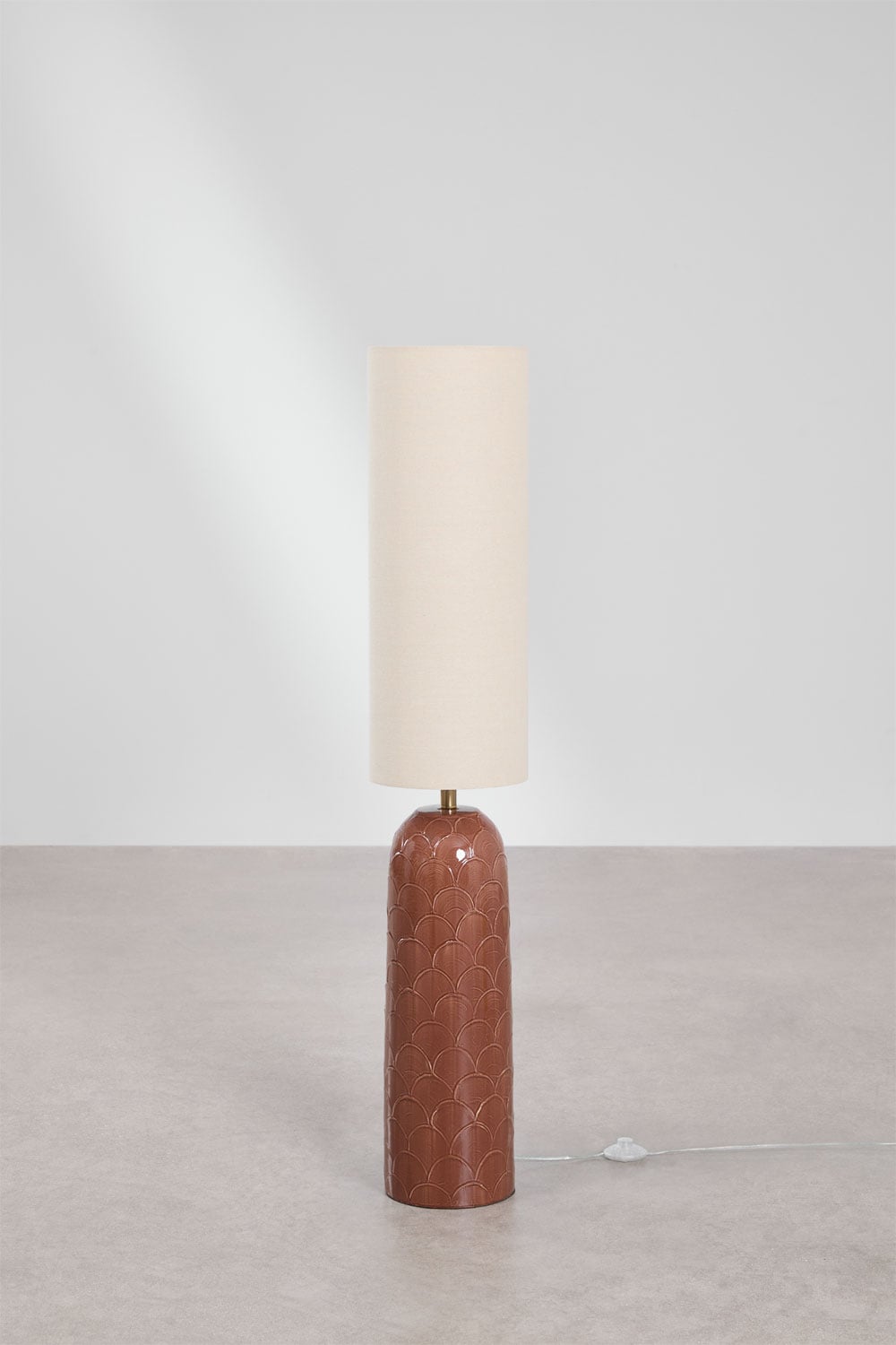 Lampa stojąca z ceramiki i lnu Macarena, obrazek w galerii 1