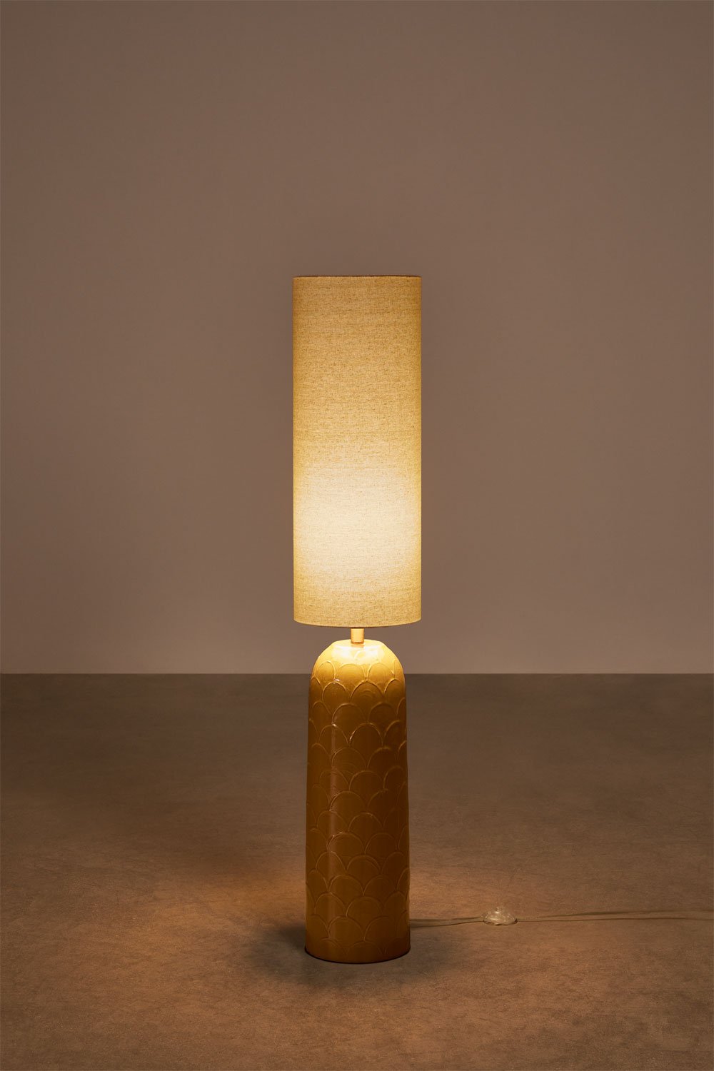 Lampa stojąca z ceramiki i lnu Macarena, obrazek w galerii 2