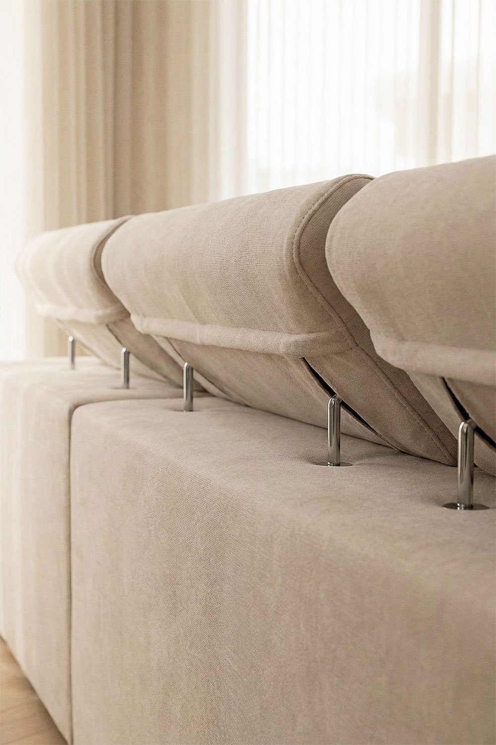 Sofa narożny prawostronny 3-osobowy z regulowanymi zagłówkami i wysuwanymi siedziskami Aramis , obrazek w galerii 2