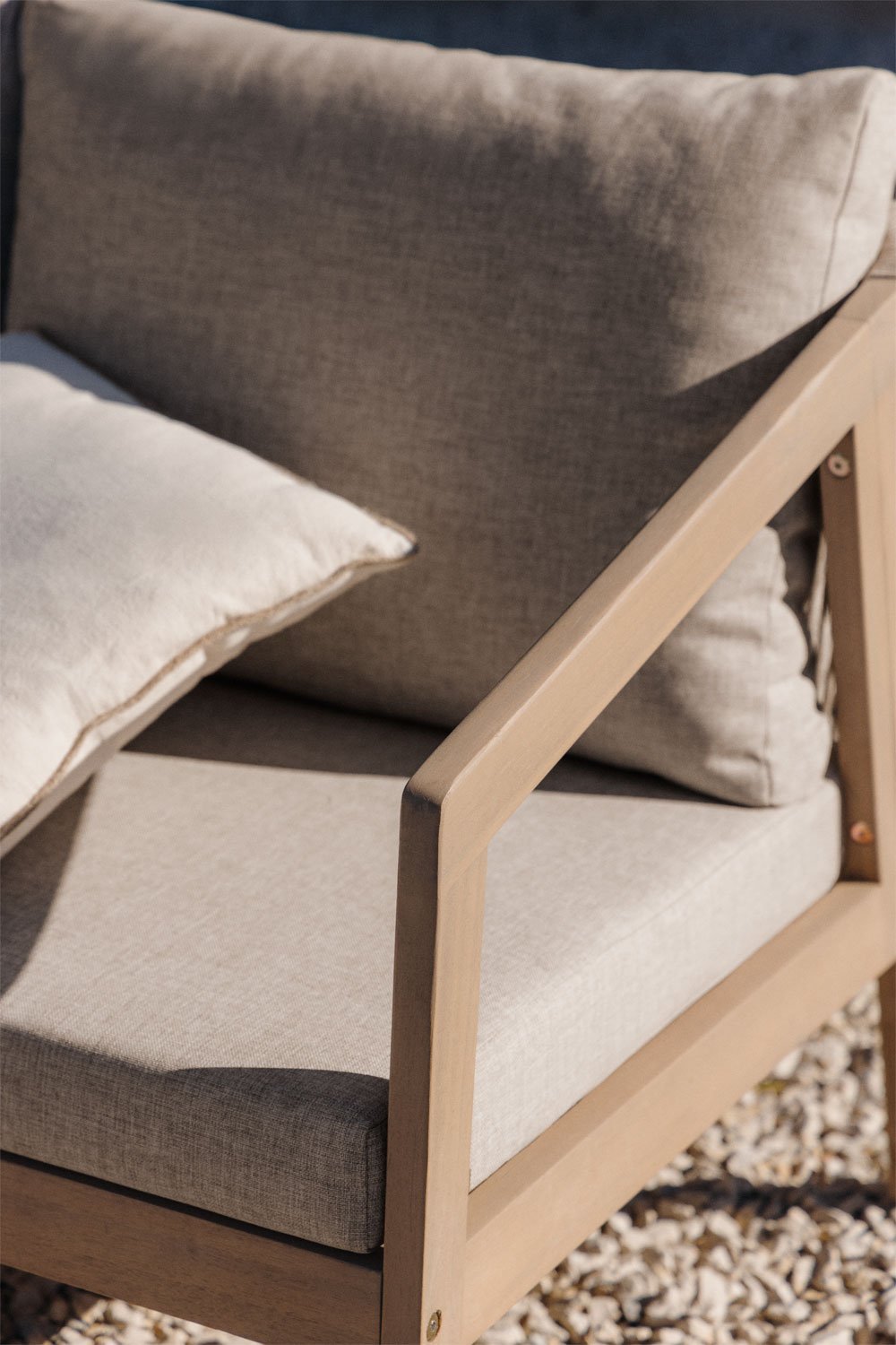 Sofa ogrodowy dwuosobowy z drewna akacjowego i plecionej liny Kaela, obrazek w galerii 2