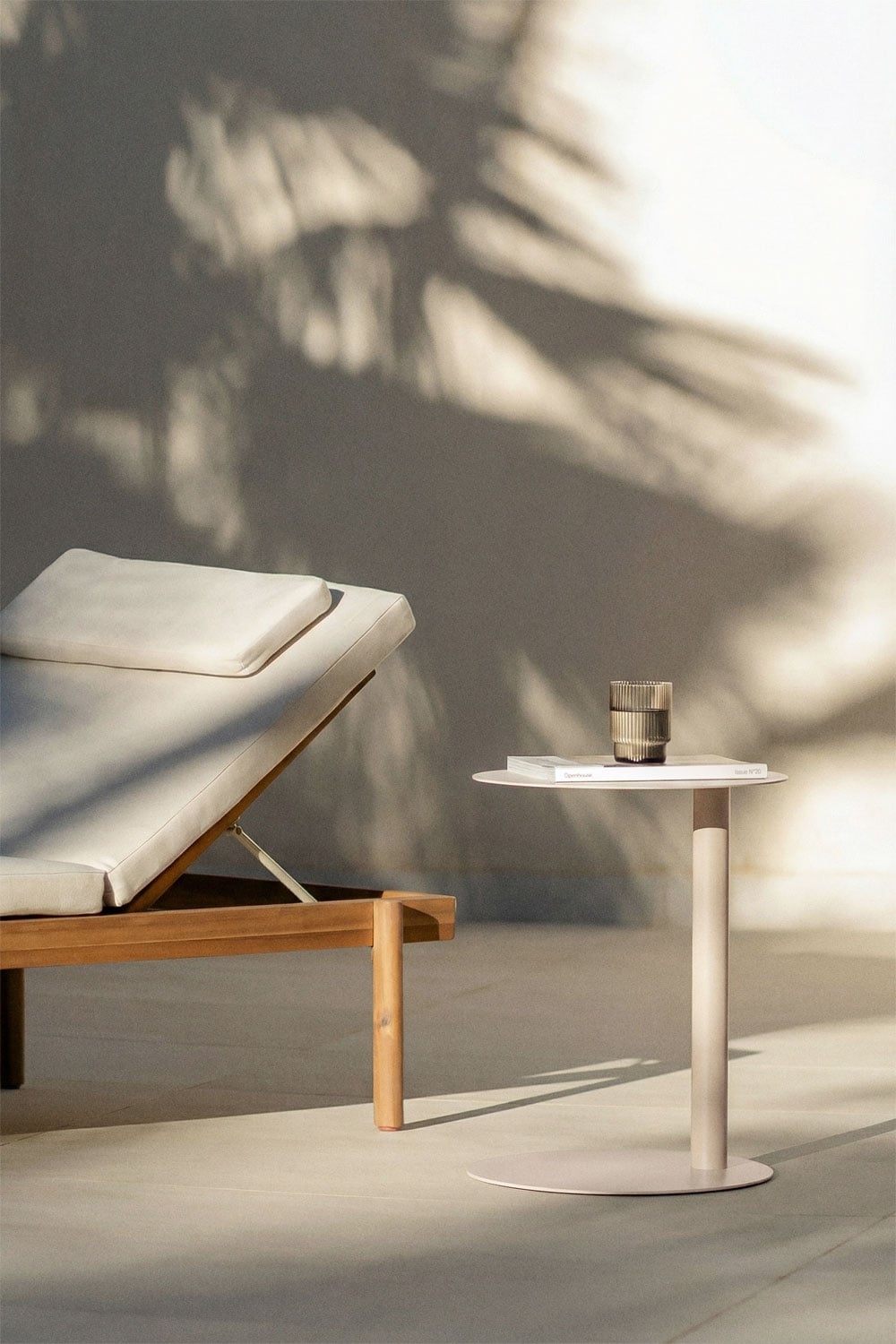 Stolik pomocniczy ogrodowy okrągły Ø40 cm ze stali nierdzewnej Yannik, obrazek w galerii 1