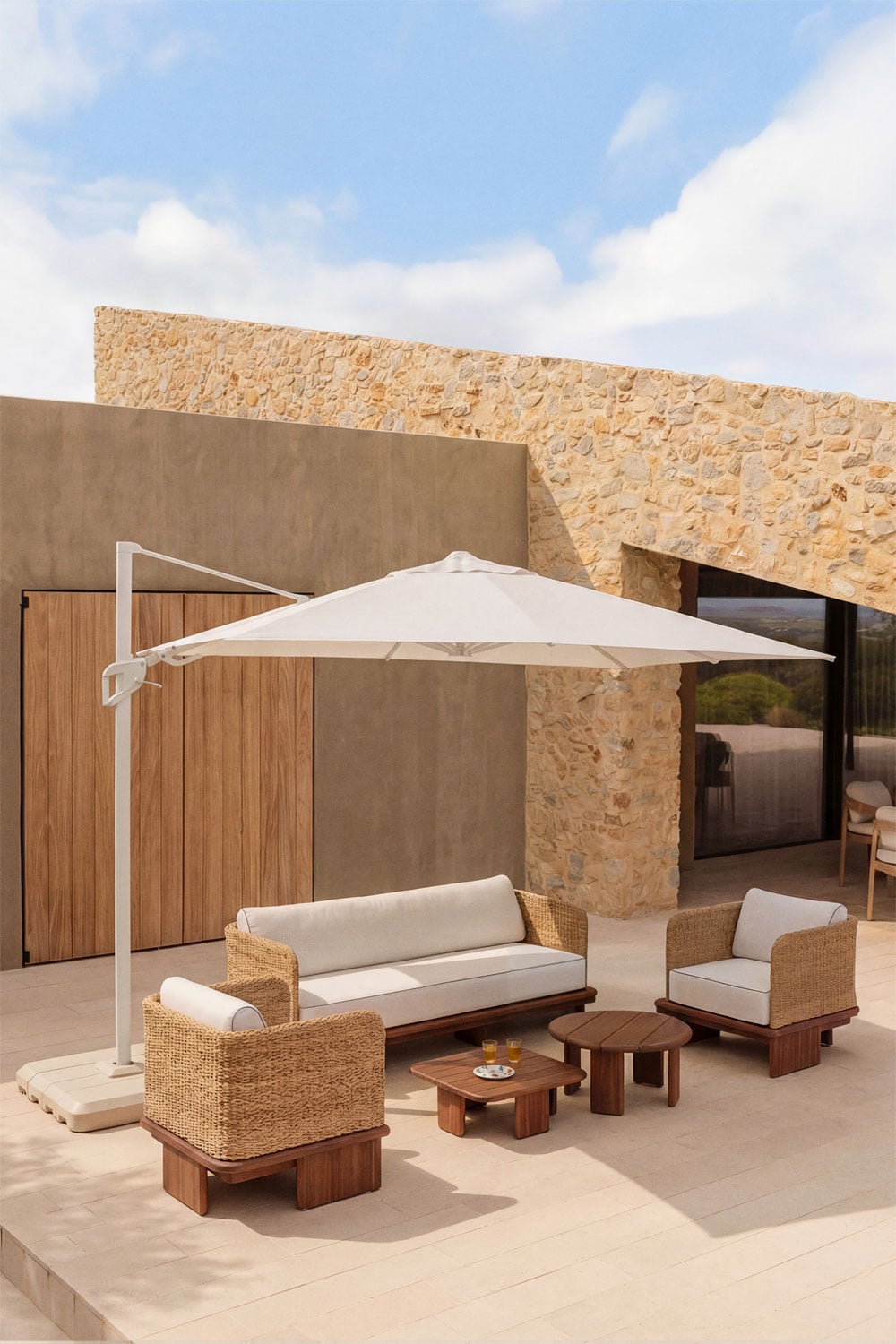 Parasol 295x295 cm z tkaniny i aluminium Hydra, obrazek w galerii 1