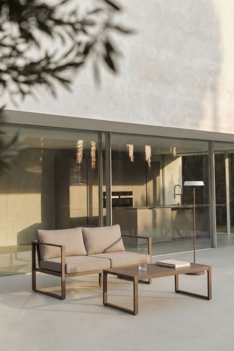 Sofa ogrodowy 2-osobowy z aluminium Lipov