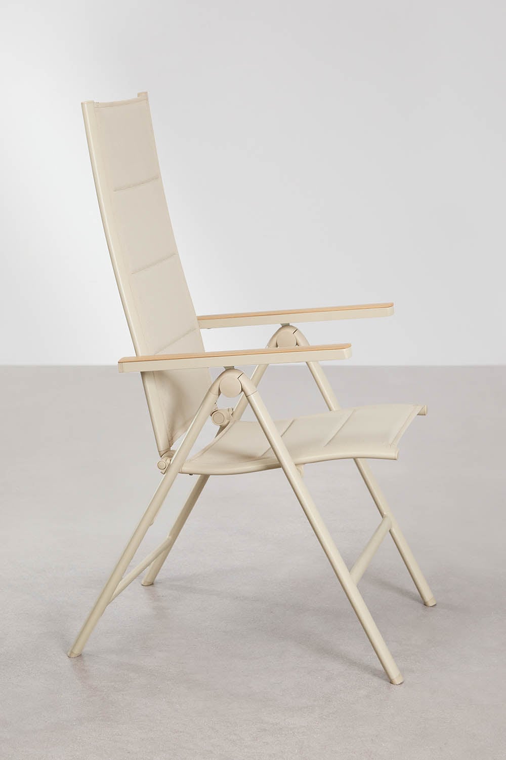 Składane i rozkładane krzesło ogrodowe z podłokietnikami z aluminium Elide, obrazek w galerii 3