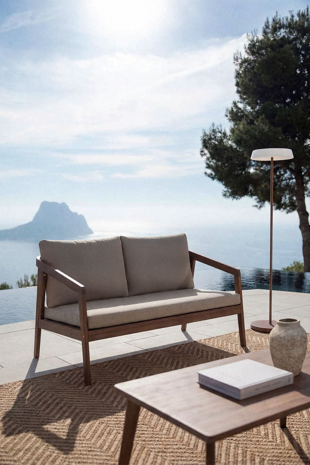 Sofa ogrodowy dwuosobowy z drewna akacjowego Kaela, obrazek w galerii 1