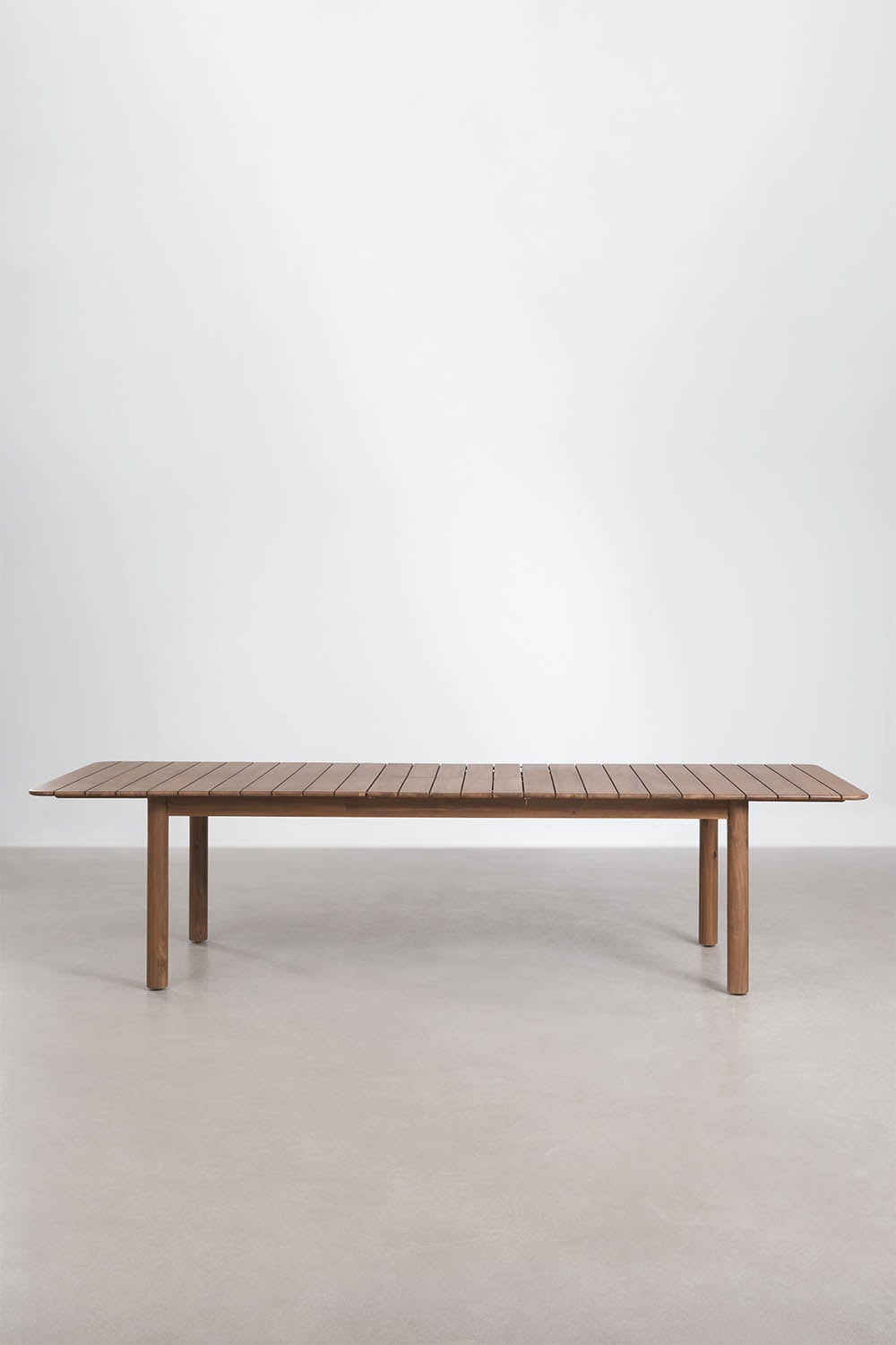 Zestaw stołu prostokątnego rozsuwanego Duala 250-310x105 cm i 12 krzeseł jadalnianych z drewna akacjowego Nualis, obrazek w galerii 3