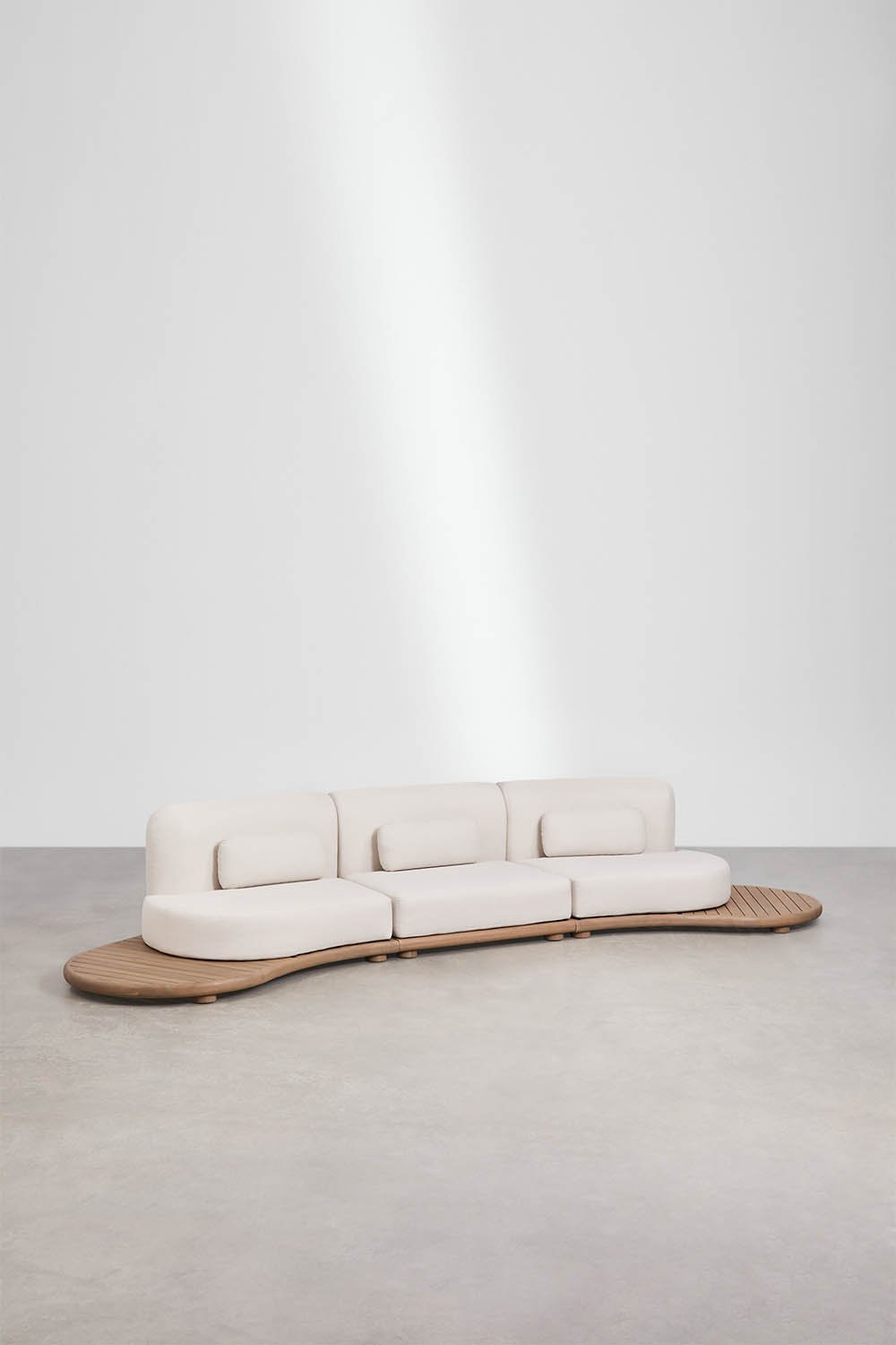 Sofa modułowy ogrodowy 3-częściowy z drewna akacjowego Gerard, obrazek w galerii 1