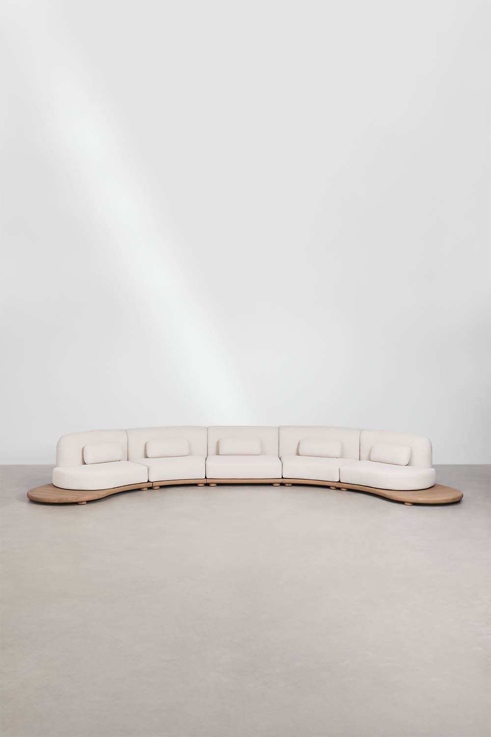 Sofa modułowy ogrodowy 5-częściowy z drewna akacjowego Gerard, obrazek w galerii 3