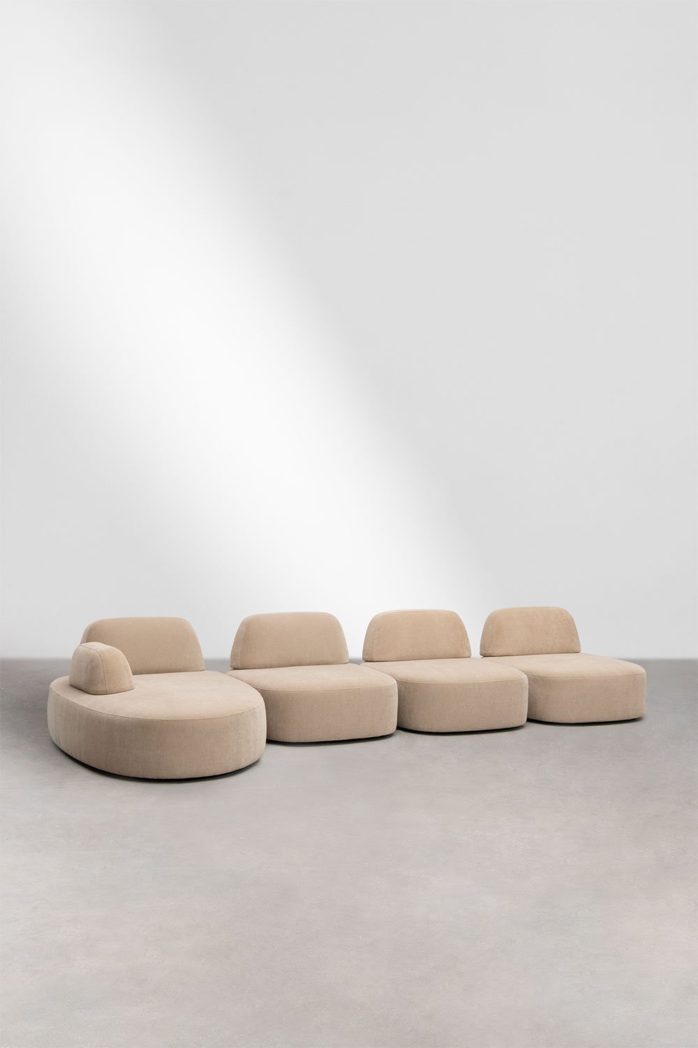 Sofa modułowy z lewym szezlongiem, 4-częściowy, tapicerowany Giorgia, obrazek w galerii 3