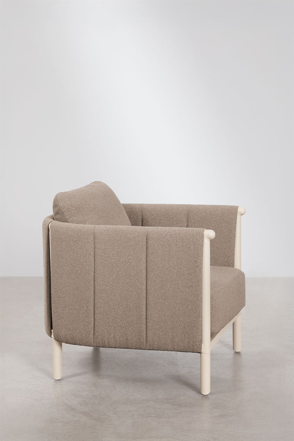 Fotel ogrodowy z bouclé i aluminium Boleni, obrazek w galerii 3