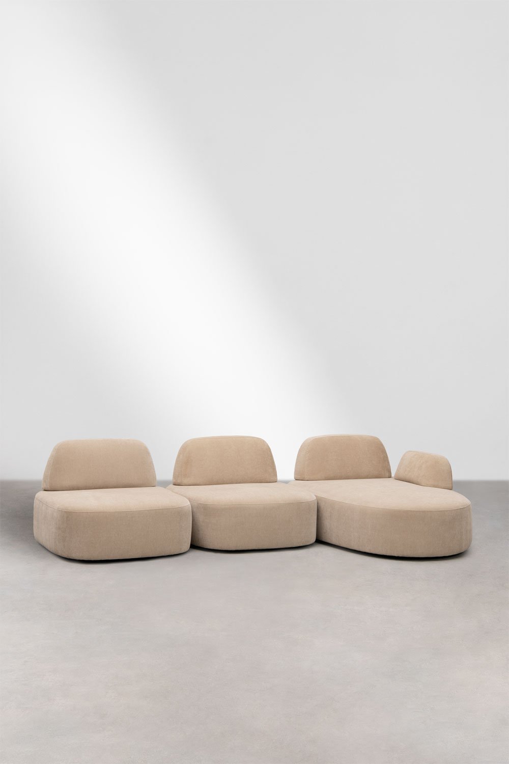 Sofa modułowy z prawym szezlongiem, 3-częściowy, tapicerowany Giorgia, obrazek w galerii 3