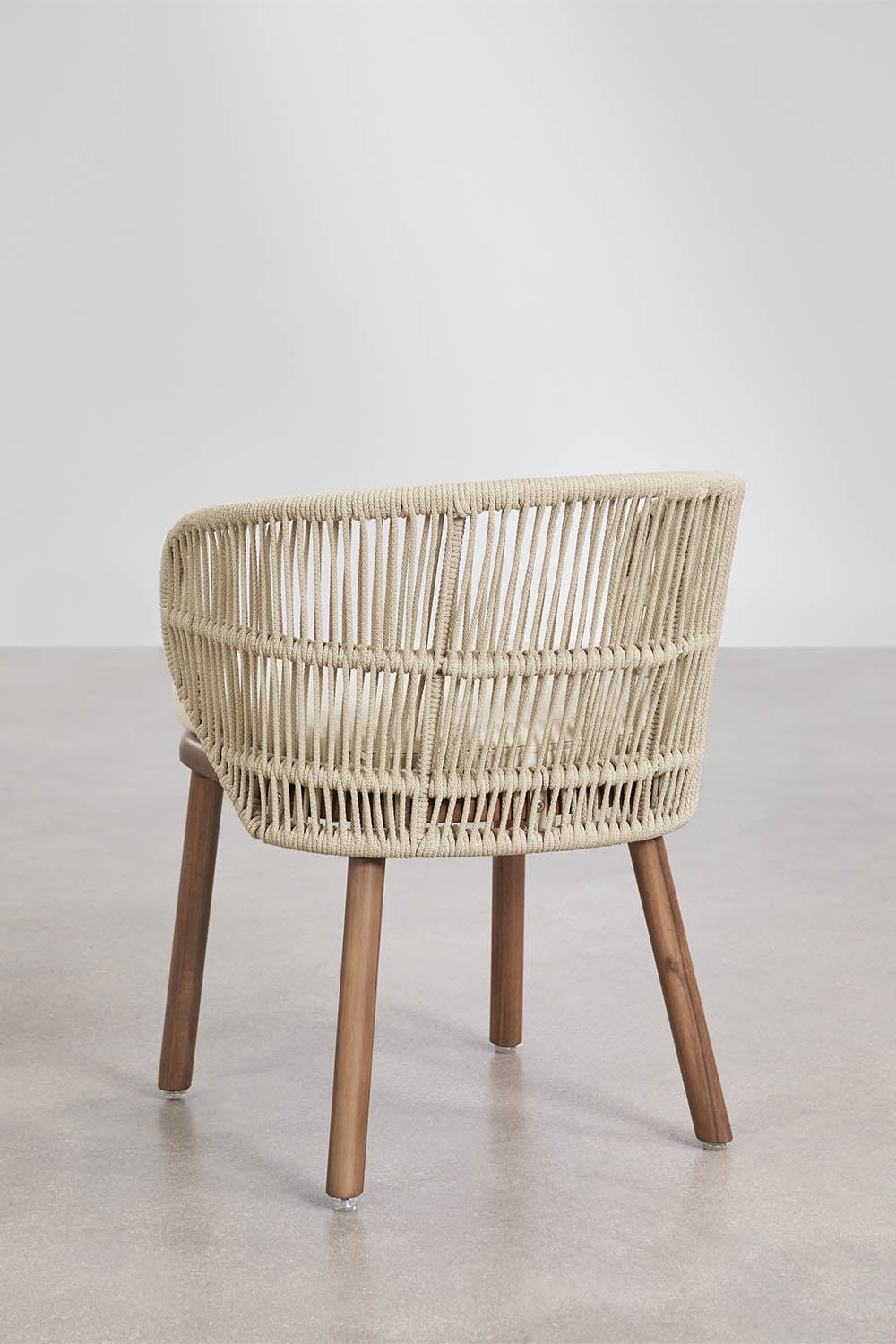 Zestaw stołu rozkładanego 100-160x100 cm Karvia i 4 krzesła ogrodowe z drewna akacjowego i plecionej liny Capri, obrazek w galerii 9