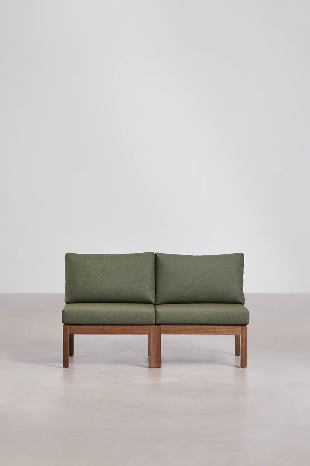 Sofa modułowy ogrodowy 2-częściowy z drewna akacjowego Branson, obrazek w galerii 3