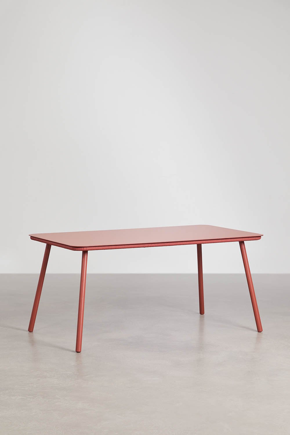 Zestaw stołu prostokątnego 160x90 cm i 6 sztaplowanych krzeseł ogrodowych z plecionej liny Arhiza, obrazek w galerii 5