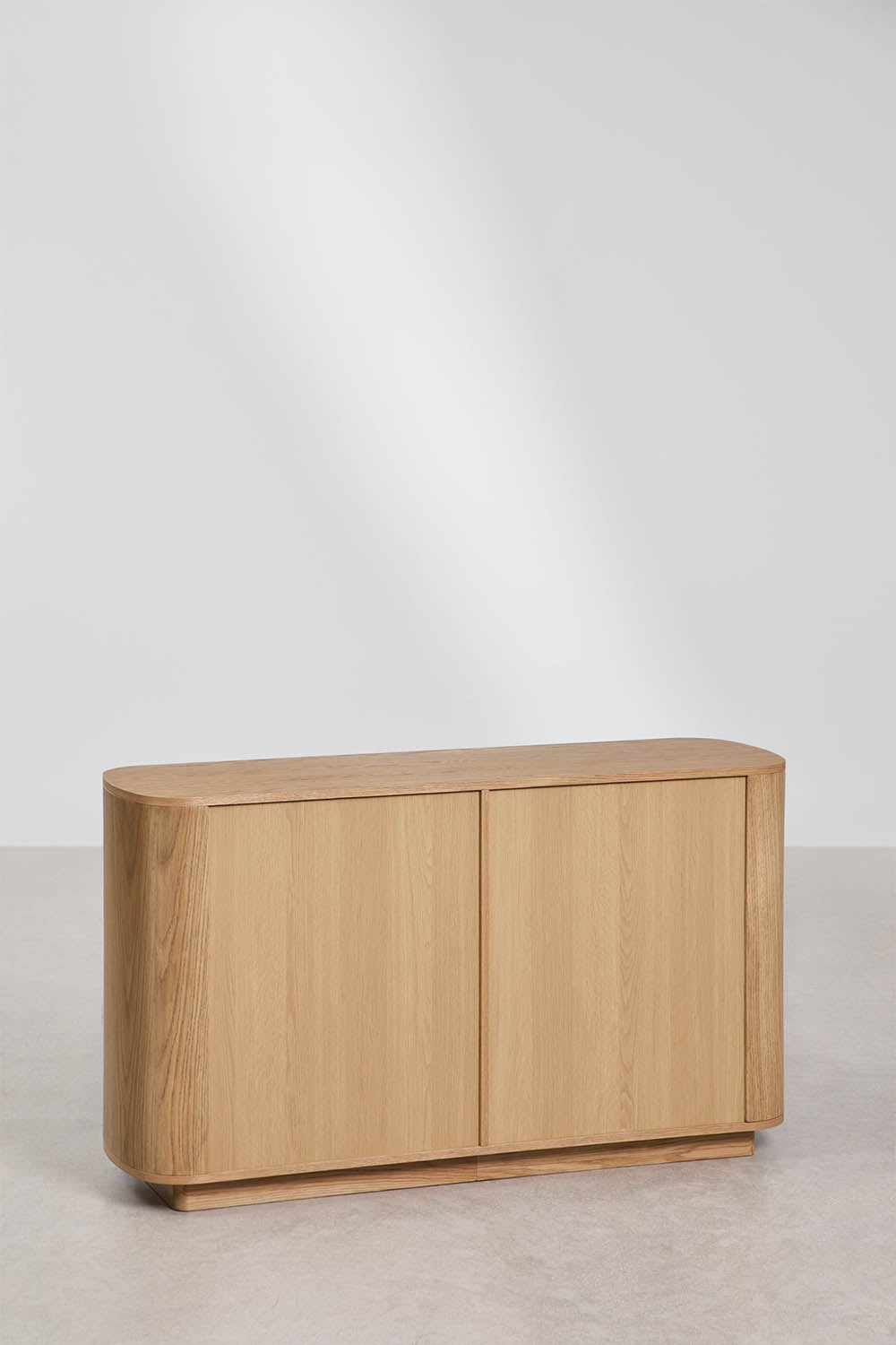 Aparador prostokątny 130x40 cm z MDF i szkła hartowanego Walia, obrazek w galerii 4
